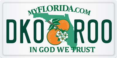 FL license plate DKOR00