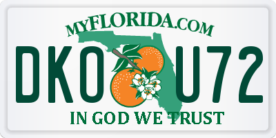 FL license plate DKOU72