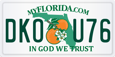 FL license plate DKOU76