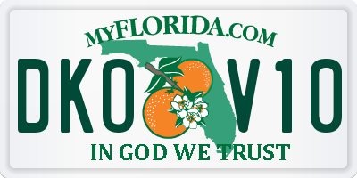 FL license plate DKOV10