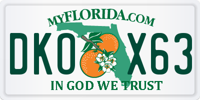 FL license plate DKOX63