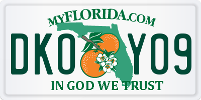 FL license plate DKOY09