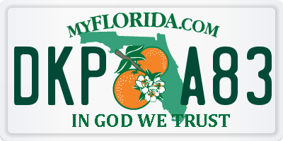 FL license plate DKPA83