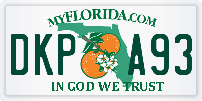FL license plate DKPA93