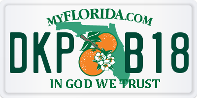 FL license plate DKPB18