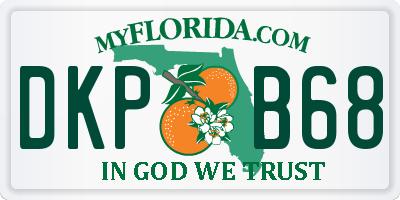 FL license plate DKPB68