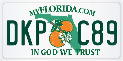 FL license plate DKPC89