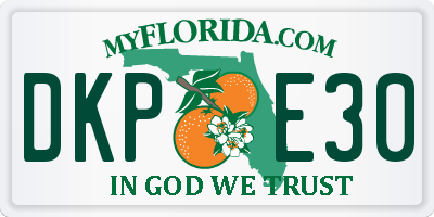 FL license plate DKPE30