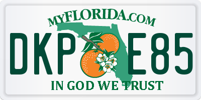 FL license plate DKPE85