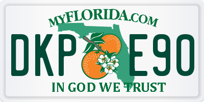 FL license plate DKPE90