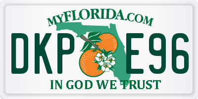FL license plate DKPE96