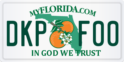 FL license plate DKPF00