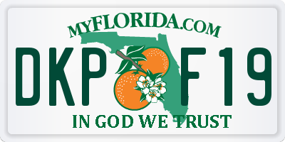 FL license plate DKPF19