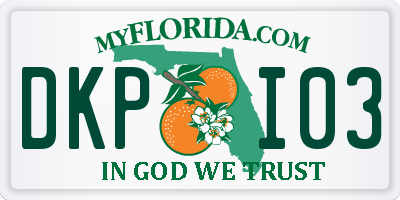 FL license plate DKPI03