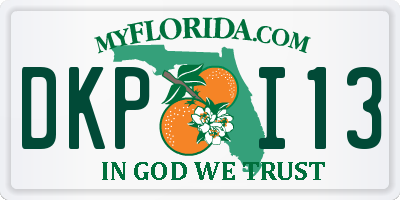 FL license plate DKPI13