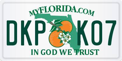 FL license plate DKPK07