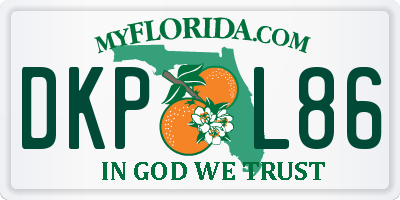 FL license plate DKPL86