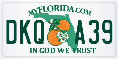 FL license plate DKQA39