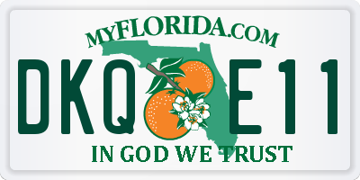 FL license plate DKQE11