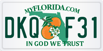 FL license plate DKQF31