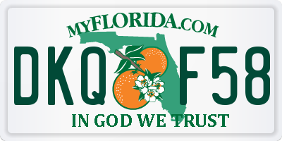 FL license plate DKQF58