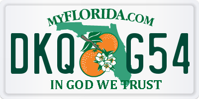 FL license plate DKQG54