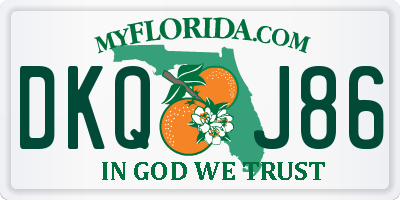 FL license plate DKQJ86