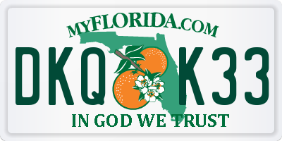 FL license plate DKQK33