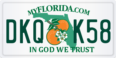 FL license plate DKQK58