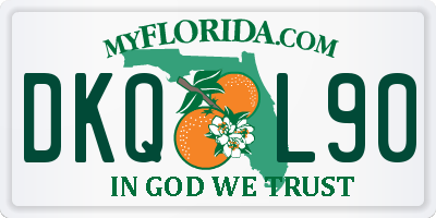 FL license plate DKQL90