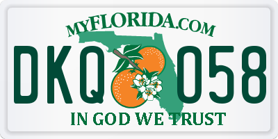 FL license plate DKQO58