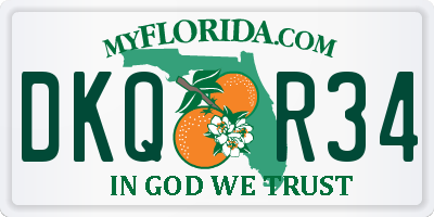FL license plate DKQR34