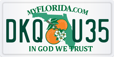 FL license plate DKQU35