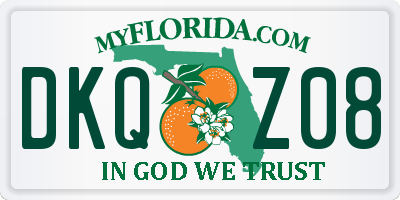 FL license plate DKQZ08