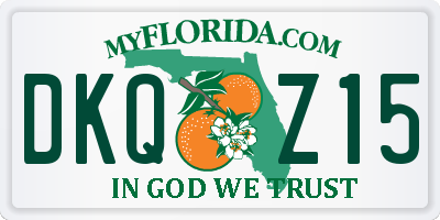 FL license plate DKQZ15