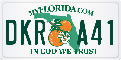 FL license plate DKRA41