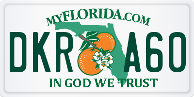 FL license plate DKRA60