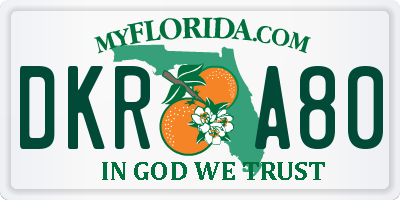 FL license plate DKRA80