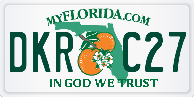 FL license plate DKRC27
