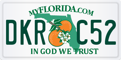 FL license plate DKRC52