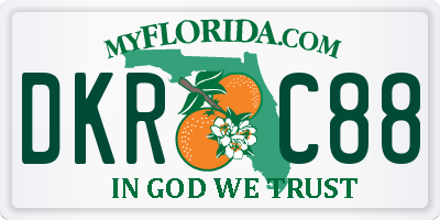 FL license plate DKRC88