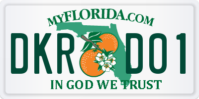 FL license plate DKRD01