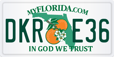 FL license plate DKRE36