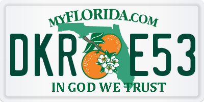 FL license plate DKRE53