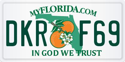 FL license plate DKRF69