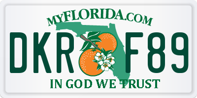 FL license plate DKRF89
