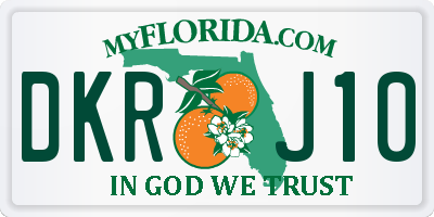 FL license plate DKRJ10