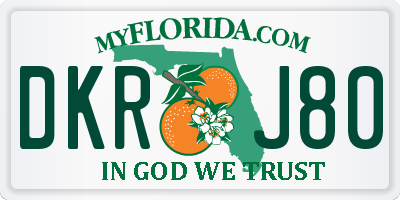 FL license plate DKRJ80