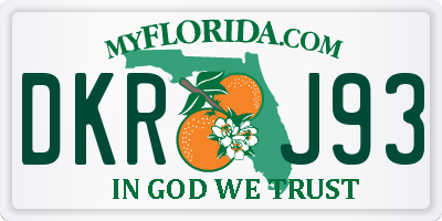 FL license plate DKRJ93