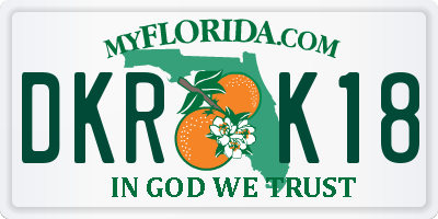 FL license plate DKRK18